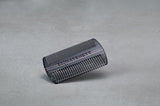 4 inch beard comb made of black, and silver Italian acetate.