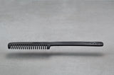 8.5 inch (4.5 inch handle) comb made of black, and silver Italian acetate.