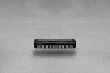 4 inch beard comb made of black, and silver Italian acetate.