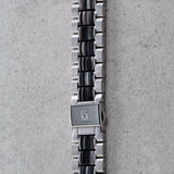 Apple Watch Band Silver Stainless Steel - Black Pearl